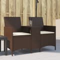 Miniatyrbillede 1 af 9: 2-personers havesofa med bord og hynder polyrattan brun