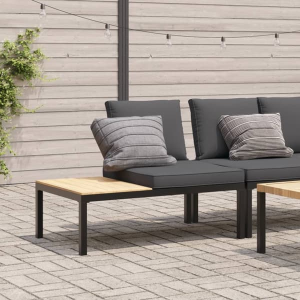 havebænk med hynder aluminium sort
