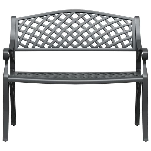 Trädgårdsbänk 102 cm gjuten aluminium svart