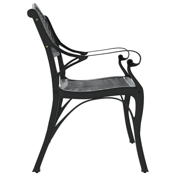 Trädgårdsbänk 102 cm gjuten aluminium svart