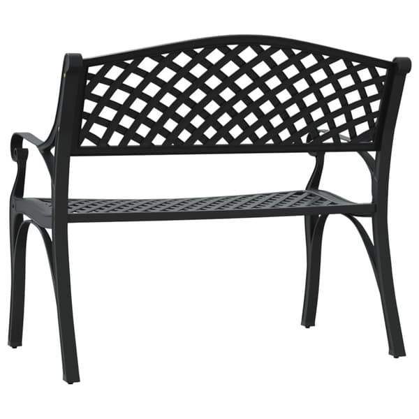 Trädgårdsbänk 102 cm gjuten aluminium svart