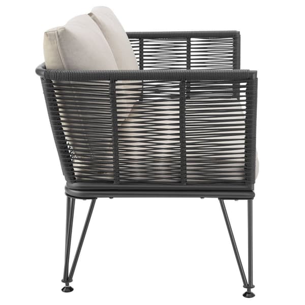 Havesofa Sundo i rebdesign med polyrattan - anthrazit