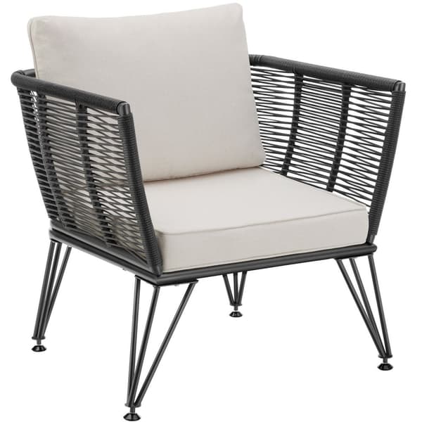 Havemøbelsæt Sundo i rebdesign med polyrattan - anthrazit