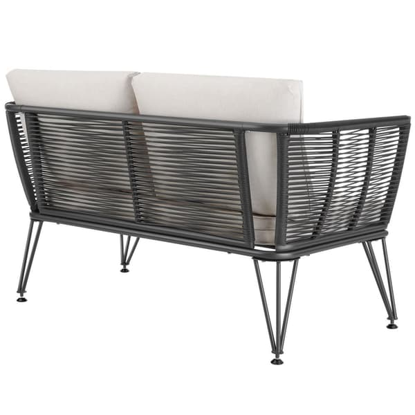 Havemøbelsæt Sundo i rebdesign med polyrattan - anthrazit