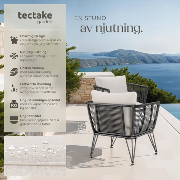 2-set loungestolar Sundo i repdesign - antracit