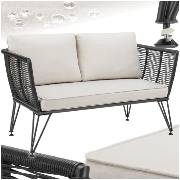 Utesoffa Sundo med konstrotting i repdesign - antracit