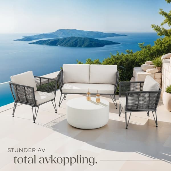 Loungeset/Loungegrupp Sundo i repdesign - antracit