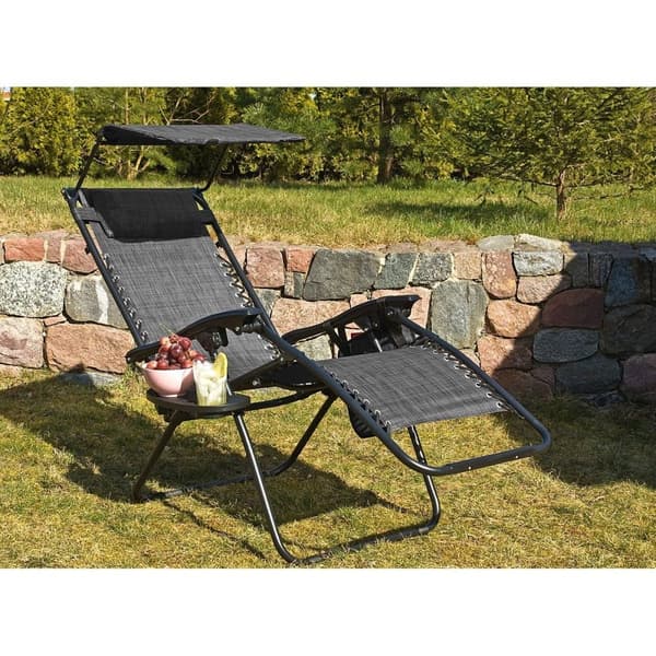 Viking Choice Zero Gravity Foldable Recliner med Justerbart Solsejl & Organizere, Letvægt & Kompakt til Rejser & Små Rum