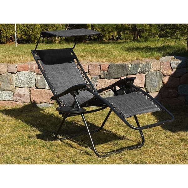Viking Choice Zero Gravity Foldable Recliner med Justerbart Solsejl & Organizere, Letvægt & Kompakt til Rejser & Små Rum
