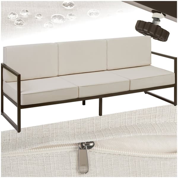 Loungesoffa Comosa 3-sits - brun/beige