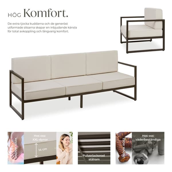 Loungeset/Loungegrupp Comosa för 7 personer - brun/beige