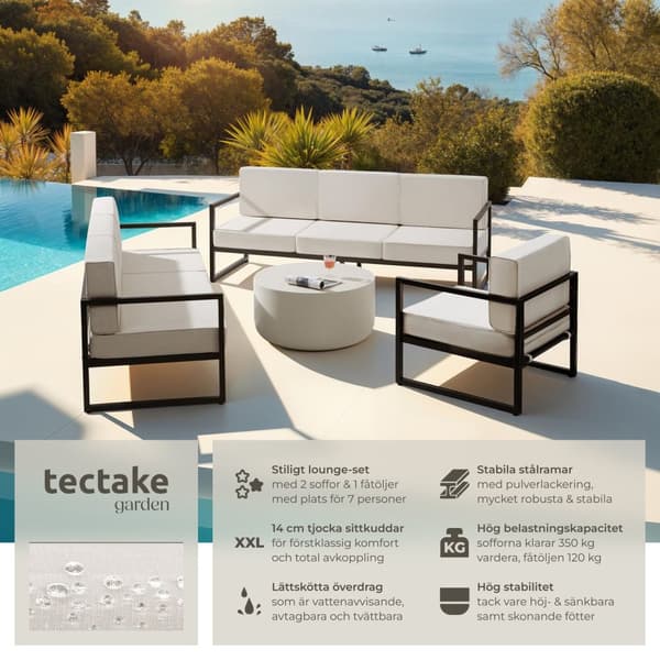 Loungeset/Loungegrupp Comosa för 7 personer - brun/beige