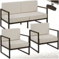 Miniatyrbild 1 av 11: Loungeset/Loungegrupp Comosa för 4 personer med ultratjocka dynor - brun/beige