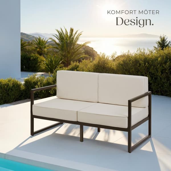 2-sits loungesoffa Comosa - brun/beige