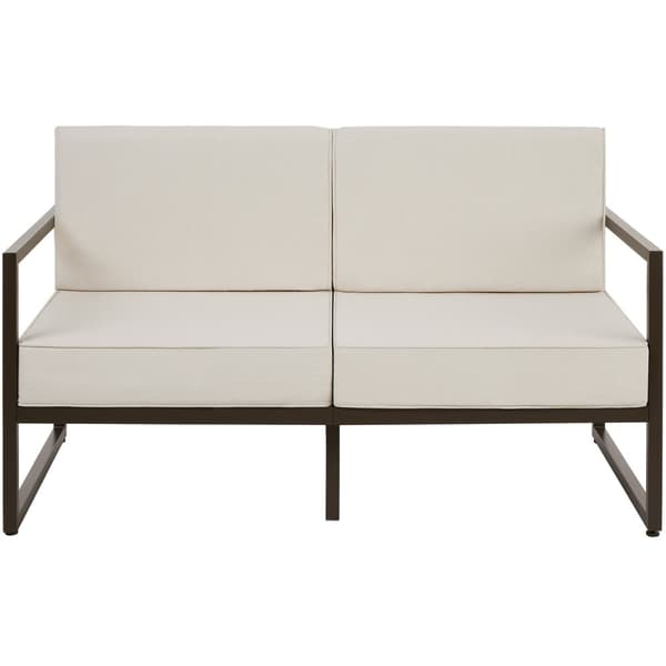 Loungesofa Comosa, 2-personers, tyk polstring - brun/beige