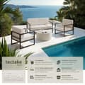 Miniatyrbillede 2 af 11: Loungesæt Comosa til 4 personer, XXL-polstring - brun/beige