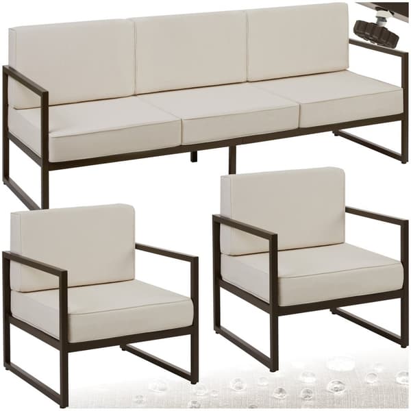 Loungesæt Comosa til 5 personer, XXL-polstring - brun/beige