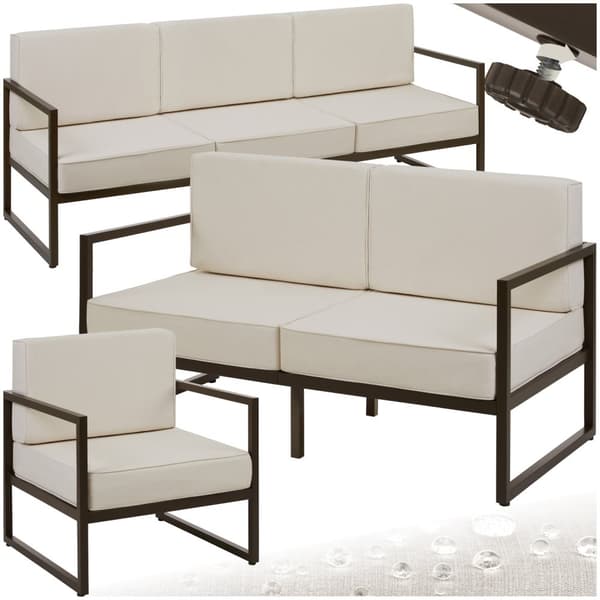 Loungesæt Comosa til 6 personer, XXL-polstring - brun/beige