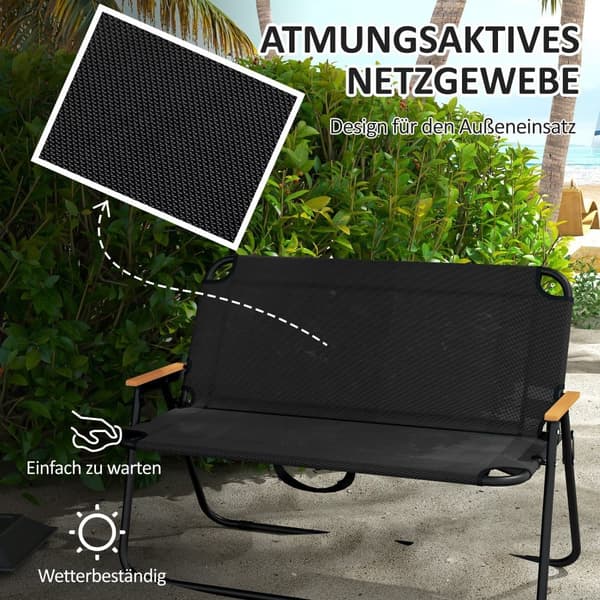 Havebænk Sæt, 84G-451V00BK, 108x65x73 cm, Sort