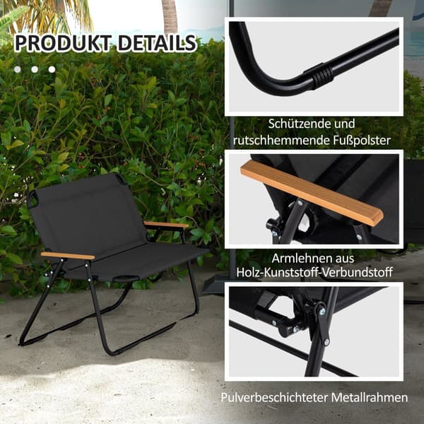 Havebænk Sæt, 84G-451V00BK, 108x65x73 cm, Sort