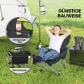 Miniatyrbillede 5 af 9: Campingstol Sæt, 82x50/100x88 cm, Sort
