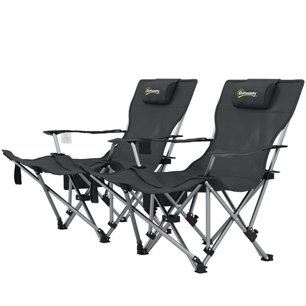 Campingstol Sæt, 82x50/100x88 cm, Sort