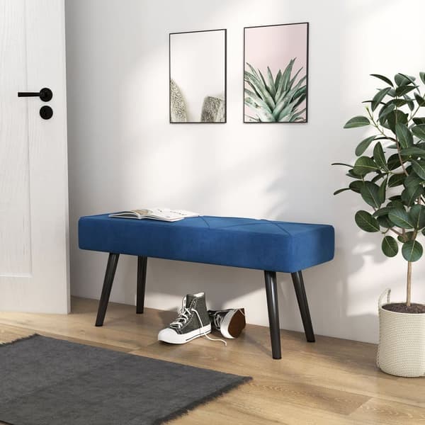 Polstret Bænk, 100x36x45 cm, Blå