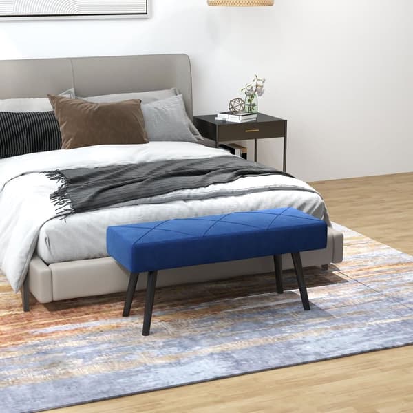 Polstret Bænk, 100x36x45 cm, Blå