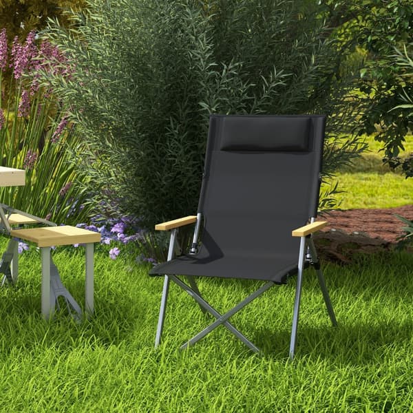 Retkituoli, 74P x 59,5L x 98K cm, Musta