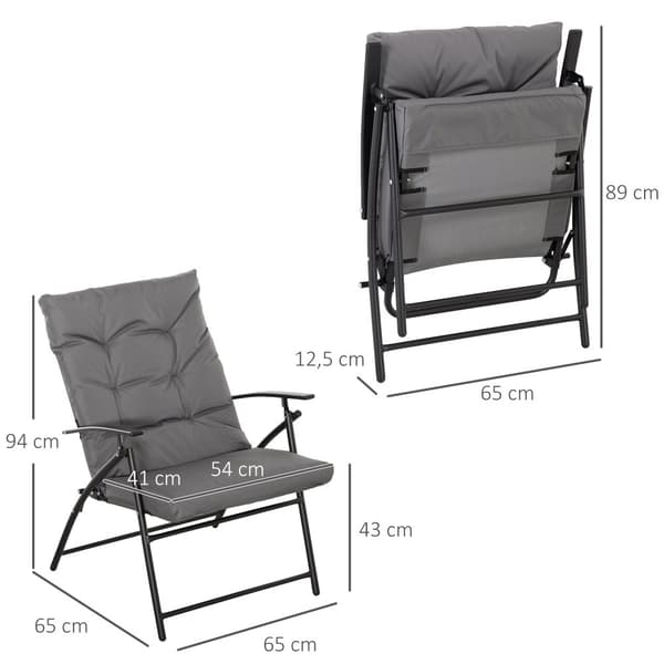 Campingstol, 65x65x94 cm, Grå