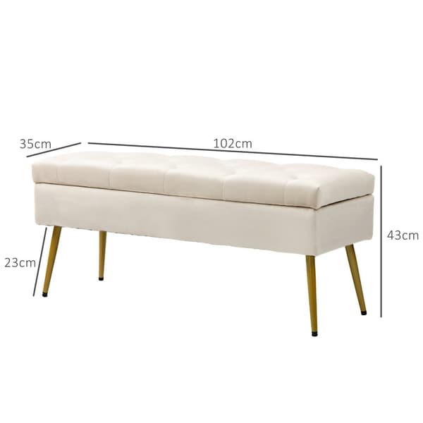 Säilytyspenkki, 102x35x43 cm, Beige