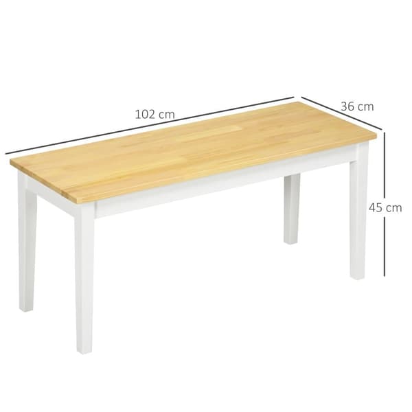 Bänk, 2-sits, 102x36x45 cm, Vit