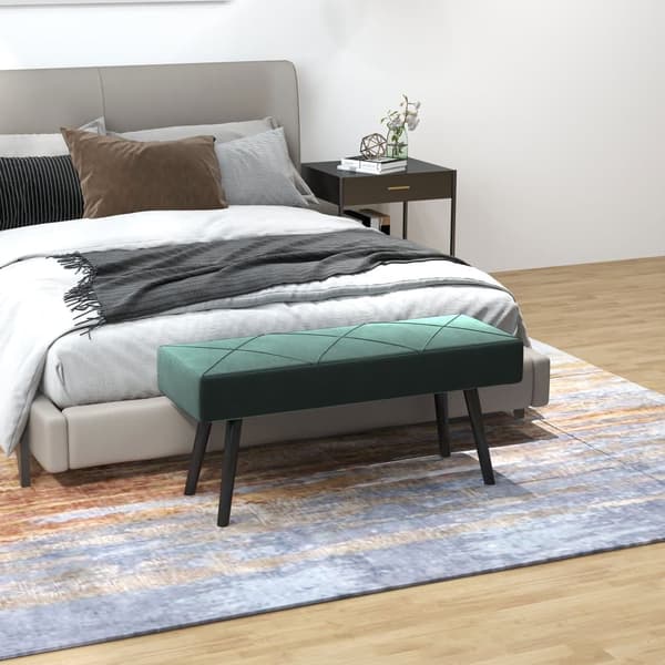 Klädd Bänk, 100x36x45 cm, Grön