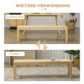 Miniatyrbillede 6 af 9: Bænk, 3-personers, 150x33x45 cm, Natur