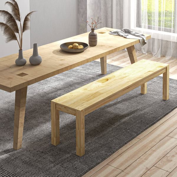 Bænk, 3-personers, 150x33x45 cm, Natur
