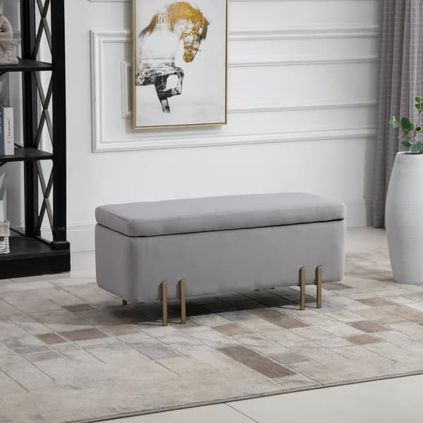 Opbevaringsbænk, 100x40x42 cm, Lysegrå