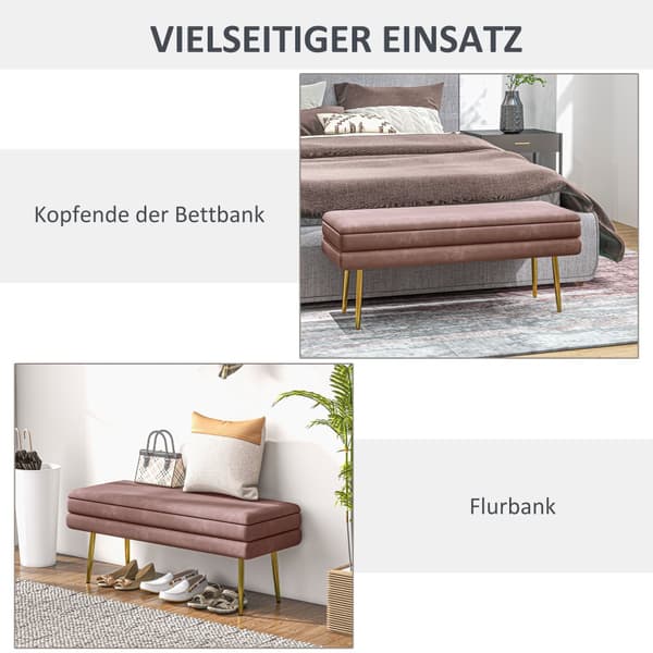 Bänk, 100x37.5x42 cm, Rosa