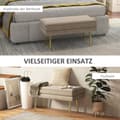 Miniatyrbillede 6 af 9: Polstret Bænk med Opbevaring, 79.5x37.5x43 cm, Beige