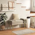 Miniatyrbillede 2 af 9: Polstret Bænk med Opbevaring, 79.5x37.5x43 cm, Beige