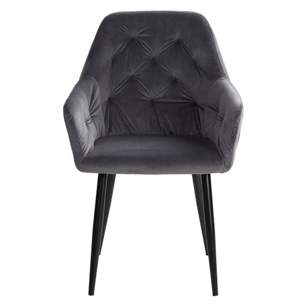 Matsalsstolar Set, Äggstolar Sammetsgrå Fåtöljer, 59x89x62.5 cm, Grå