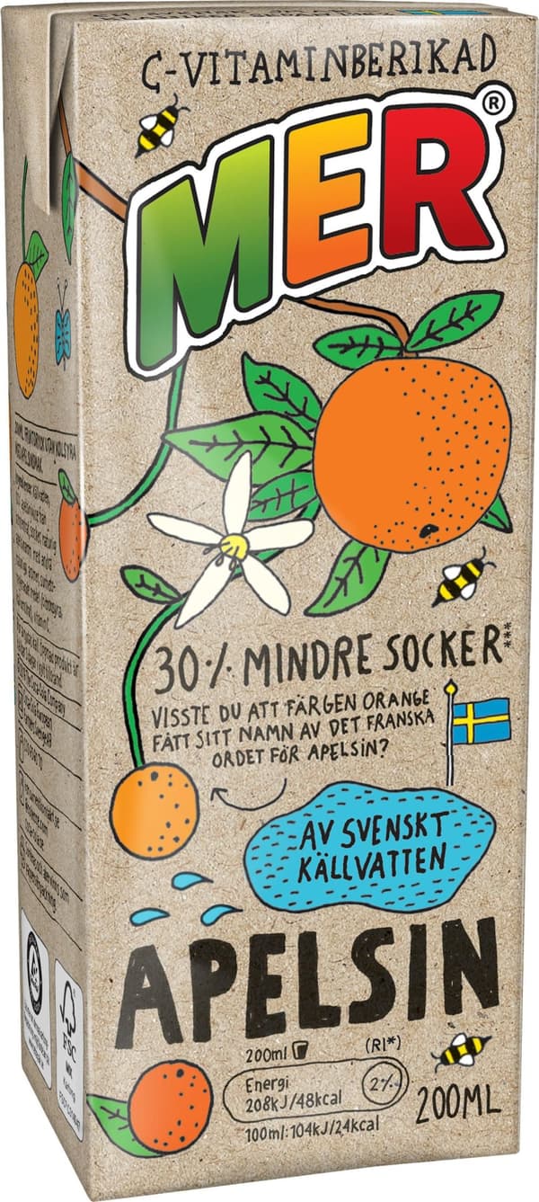 Fruktdryck MER Apelsin 20cl 30st