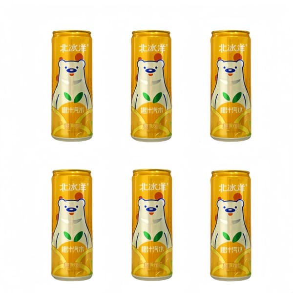 Soda Drink Med Apesin Smak 330mlx6st/Förp AO Fizzy Kina