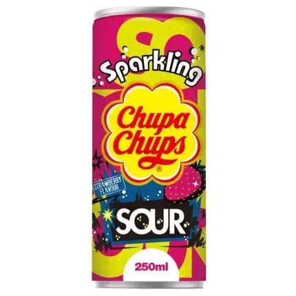Chupa Chups Sparkling Sour Strawberry 250ml