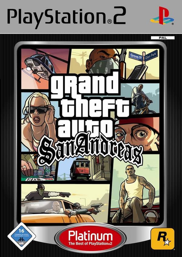 Grand Theft Auto: San Andreas - Platinum - Playstation 2 (kÃ¤ytetty)
