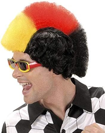 Supporter Wig - Black Red Yellow (Germany) Wig for Hair Accessory Fancy Dress (videogames)