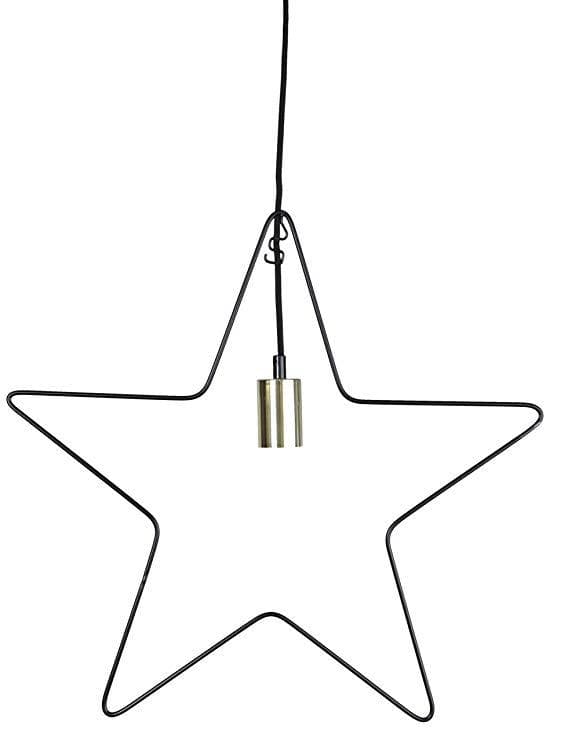 Star Hanging Ramsvik ca. 55 x 55 cm, E 27 Socket, Colour: Black/Brass, Metal, E27 (videogames)