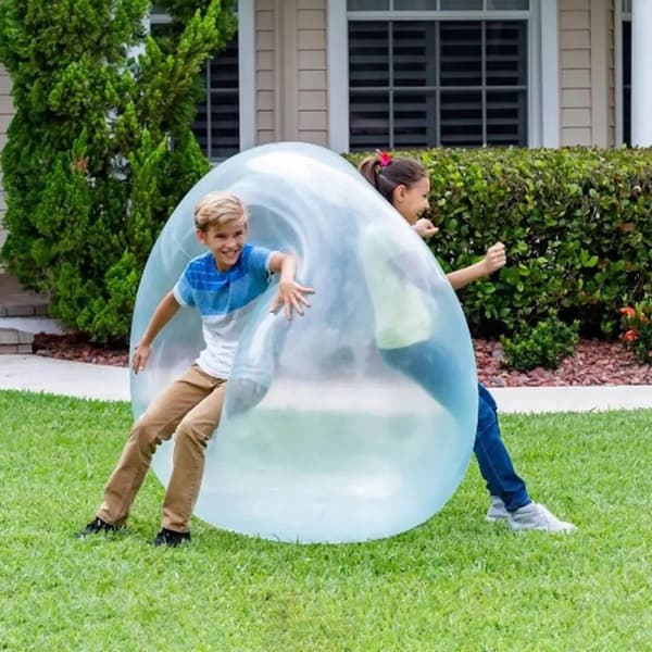 TRÄDGÅRDSBOLL FÖR LEK 120cm XXXL + PUMP Transparent GUMMI TPR