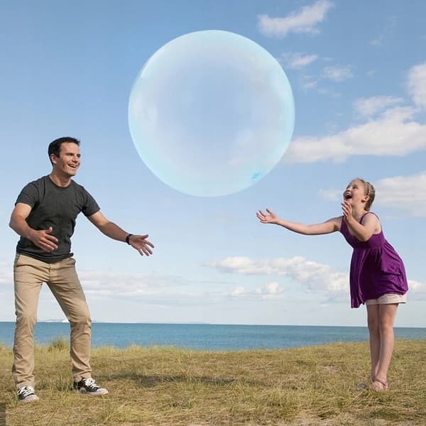TRÄDGÅRDSBOLL FÖR LEK 120cm XXXL + PUMP Transparent GUMMI TPR