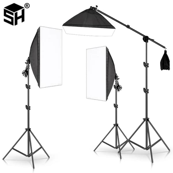 Valokuvausvalaisinsetti, softbox-valot, jatkuva valaistus, 2kpl 20W