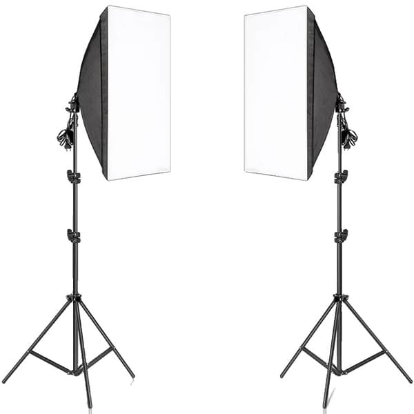 Valokuvausvalaisinsetti, softbox-valot, jatkuva valaistus, 2kpl 20W